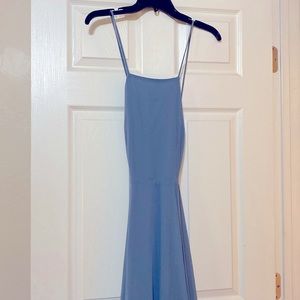 Lulus backless blues dress stained sz S hemmed to 5’1 height